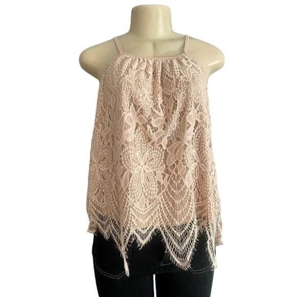 Love Fire Summer Top size XL with lace over layer and spaghetti straps. - Picture 2 of 9